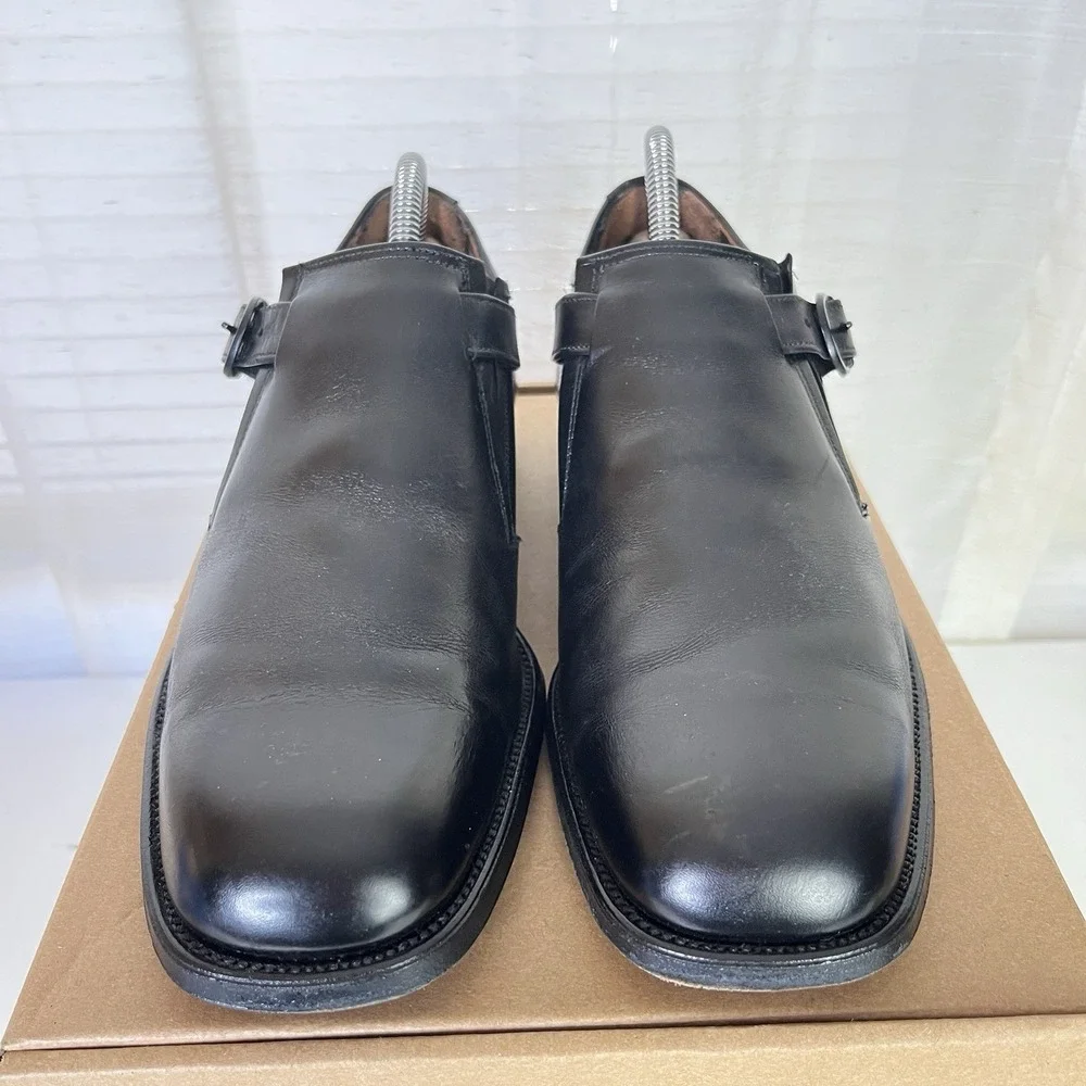 Foot So Port Supreme Monk Strap Black Leather Dress Shoes Mens Size 8 B/D